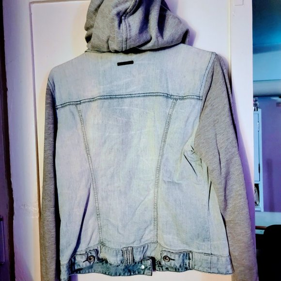 🌻 Armani Exchange 🌻 Large 🌻 Hooded Jean Sweater Jacket 🌻 Lightweight 🌻 - Picture 4 of 15